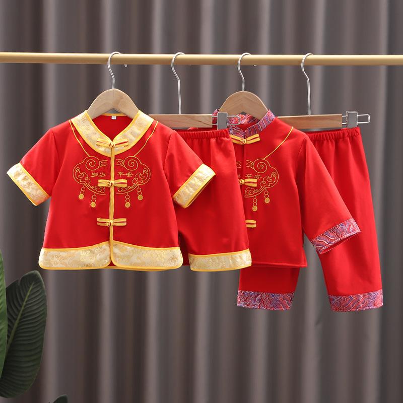 

Ethnic Clothing Chinese Tang Suits Baby Birthday Party Year Costume Traditional Children Girls Boys Spring Autumn Festival OutfistEthnic