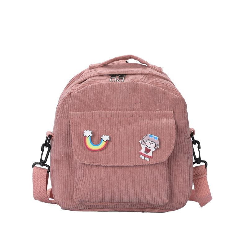

Evening Bags Fashion Small Canvas Crossbody For Women 2022 Corduroy Shoulder Backpack Girl Student Cotton Cloth Mini Female School BagEvenin, White
