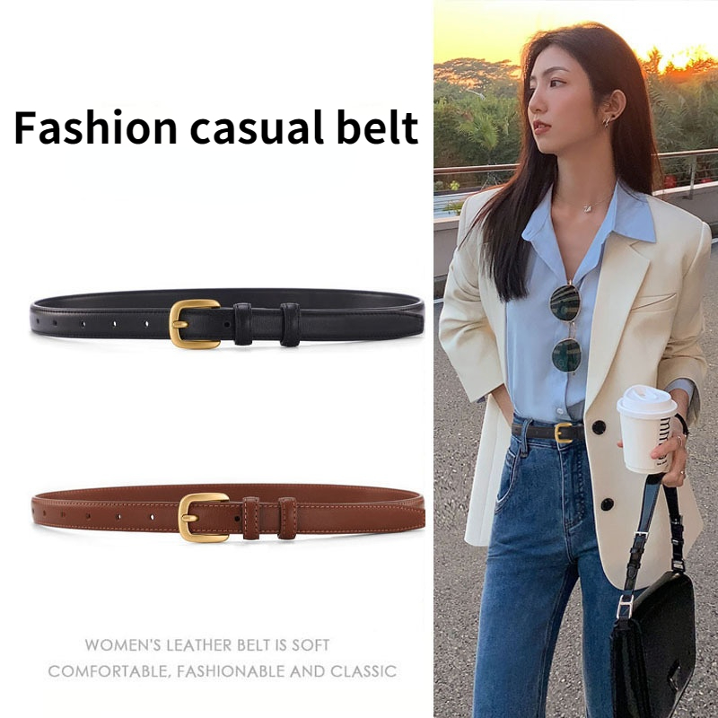 TopSelling classique luxe femmes ceinture décontractée mode simple polyvalent fine aiguille boucle ceintures en cuir véritable pantalon ceinture