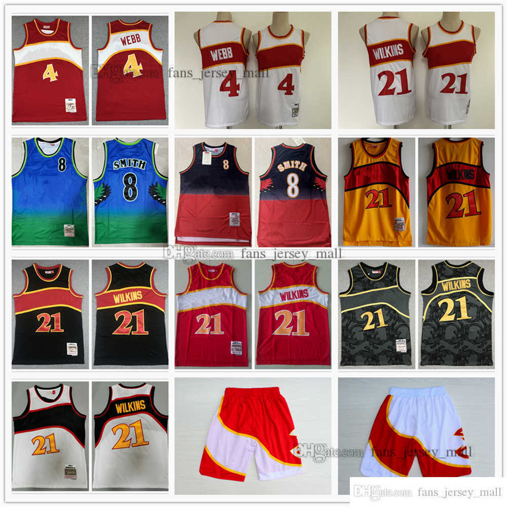 

Retro Basketball Jersey Dominique 21 Wilkins Jerseys Steve 8 Smith Spud 4 Webb Dikembe 55 Mutombo Colour White Red Green Stitched Mitchell&Ness Short 96-97 86-87, Same as picture