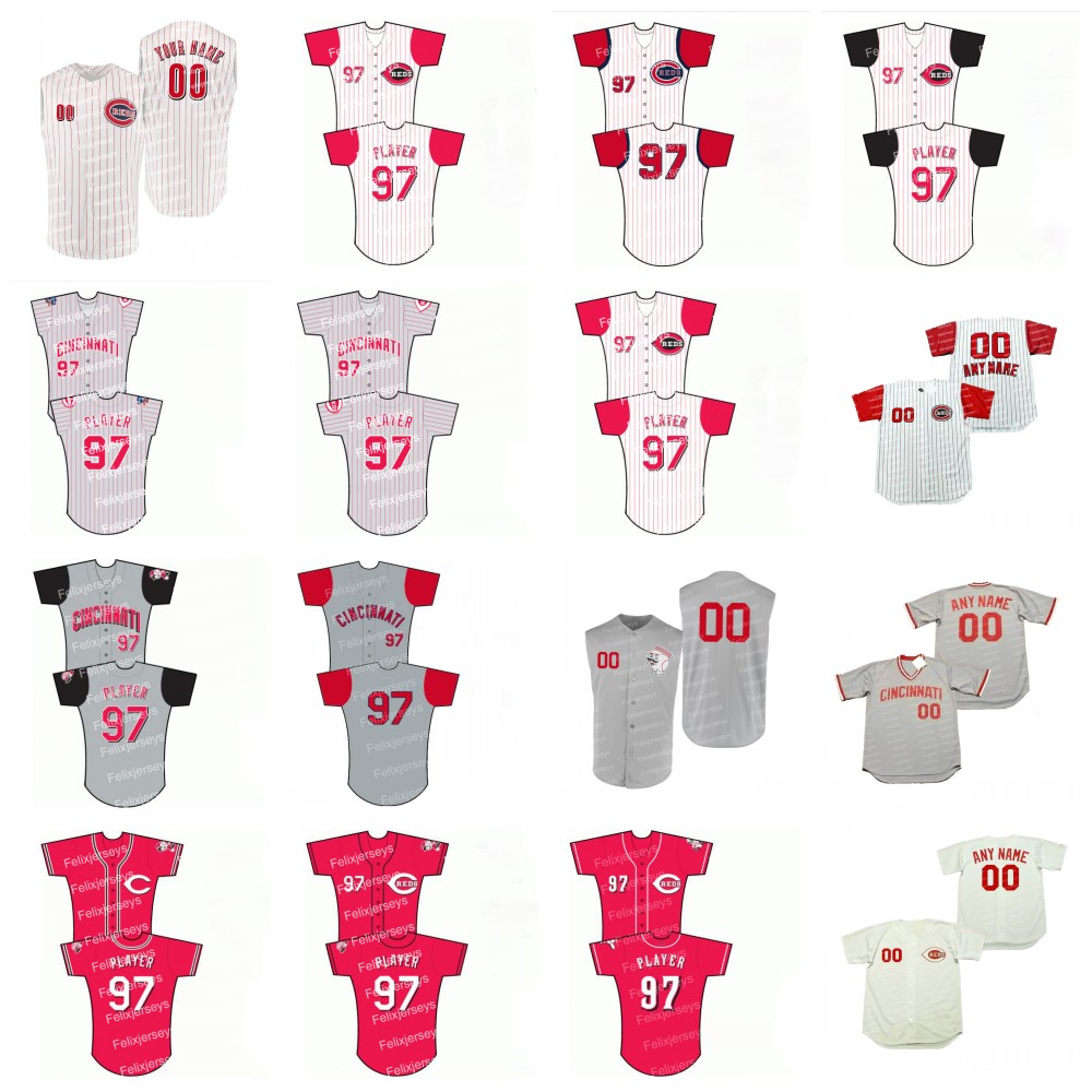 

Cincinnati 66 Yasiel Puig 1956 Vintage Reds Jerseys KEN GRIFFEY JR. Joey Votto BRANDON PHILLIPS JOHNNY BENCH BARRY LARKIN DON GULLETT TONY, 1956 grey sleeveless
