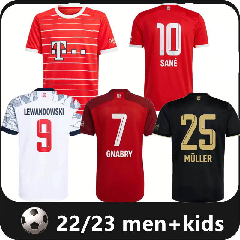 

soccer jerseys 22 23 LEWANDOWSKI BAYERN MUNICH SANE KIMMICH COMAN MULLER DAVIES football shirtS Men AND Kids sets kit 2022 2023 top thailand quality uniform, 21/22 away