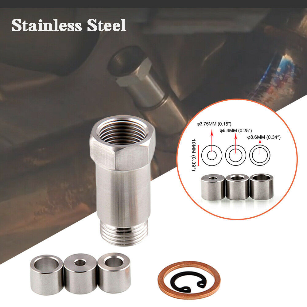 

Straight M18x1.5 Car Spacer Fit, Check Engine Light O2 Sensor Adapter with 3 X Adjustable Exhaust Flow fittings