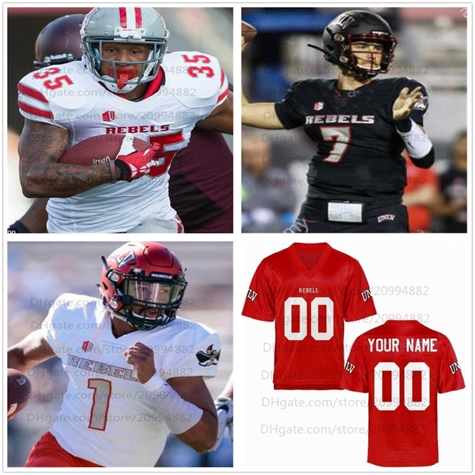 

Xflsp Custom UNLV Rebels Football Jersey Steve Jenkins Chad Magyar 7 Kenyon Oblad 12 Randall Cunningham NCAA College mens youth, Red