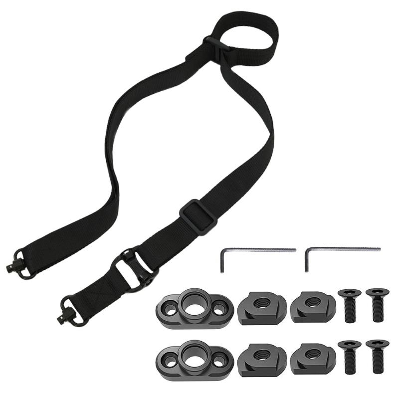 

Belts Mission Rope Tactical Belt Multifunction Single Point Sling Adjustable Hunting Strap Length Quick Release Swivel SlingBelts, Black