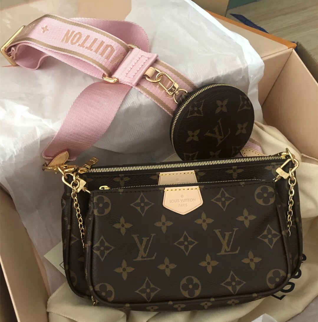 

LOUIS VUITTON LV GG Womens Handbags Fashion Flower Ladies Composite Totes Bag Leather ShoulderBags Female Clutch Purse with Box Dust Bags, Black