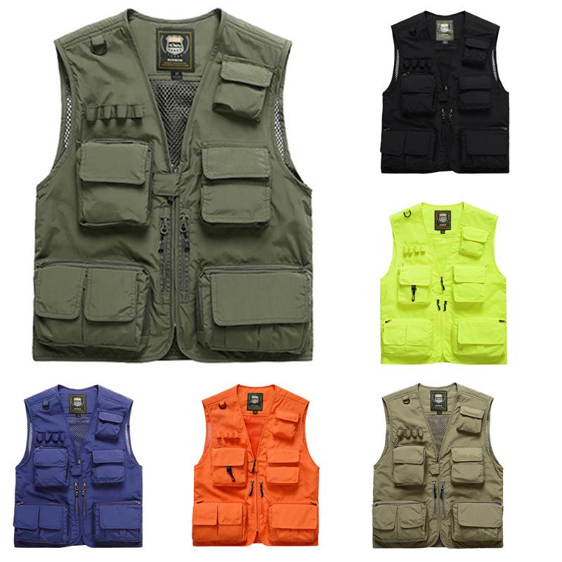 

Hunting Jackets Fishing Vest Mesh Jacket Multifunctional Outdoor Pography Shoulder Multi Pocket VestHunting, Grey