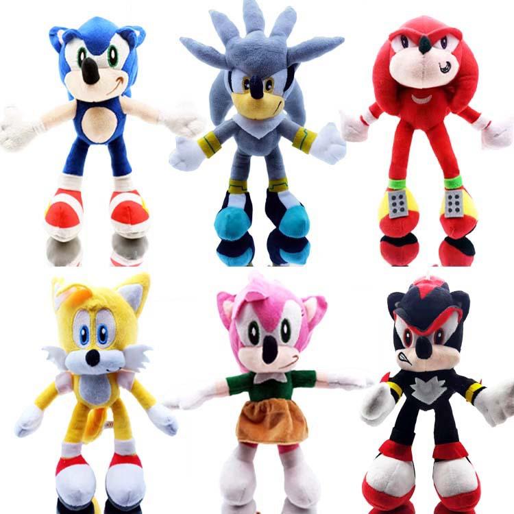

28cm hedgehog sonic plush toy 6 style cute animation film and television game surrounding doll cartoon plush animal toys childrens christmas gifts, Multicolor