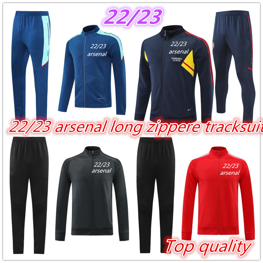 

22 23 Gunners Soccer kids adult tracksuit 2022 2023 ARsen PEPE CEBALLOS HENRY GUENDOUZI SMITH WILLIAN TIERNEY ODEGAARD SAKA THOMAS Football jacket long zipper