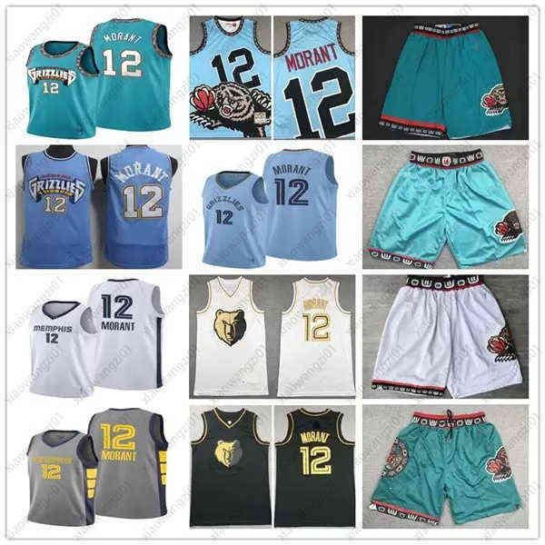 

2020 Mens Vancouver basketball Shorts Retro Just Don Ja Morant 12 Pocket Throwback Sweatpants Shorts Green White''nba''Jerseys