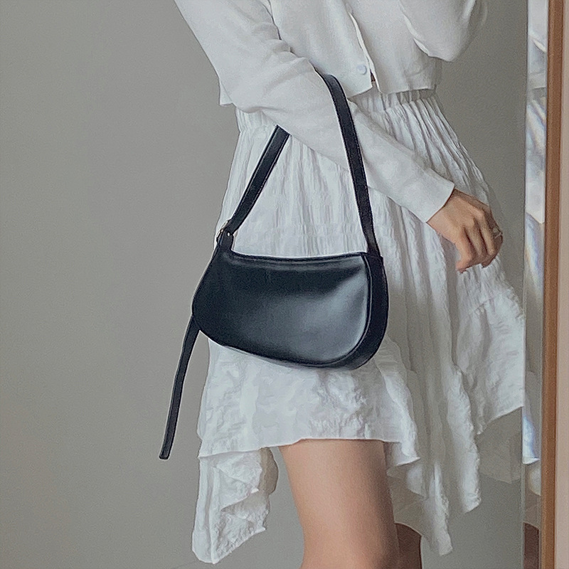 

PU Leather Women's Handbags Purple Underarm Bag Retro Solid Color Ladies Fashion Design Girls Small Shoulder Bags
