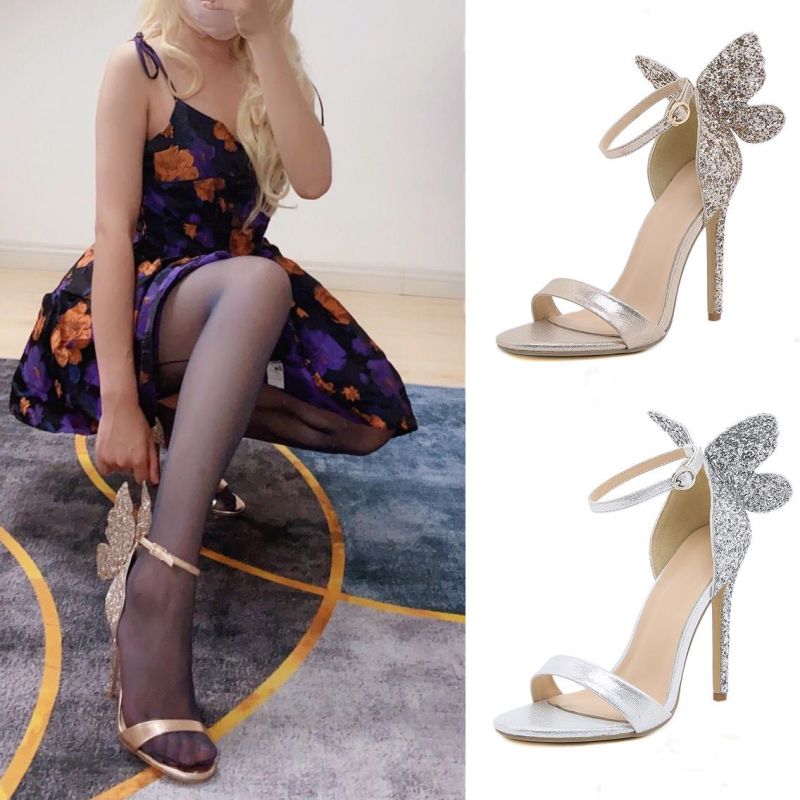 

Women Shoes Sandals Bowtie Summer Buckle Super High Heel Dress Pumps Silk Stilettos Solid Wedding Party Classic Fashion HM512, Clear
