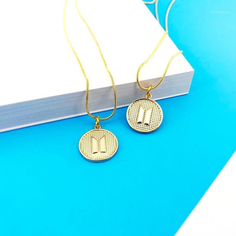 Chaînes Bangtan garçons Collier colliers Collaires de l'armée Pendentif Vintage Or Couleur Coréen Kpop Colliers en acier inoxydable Bijoux Bijoux