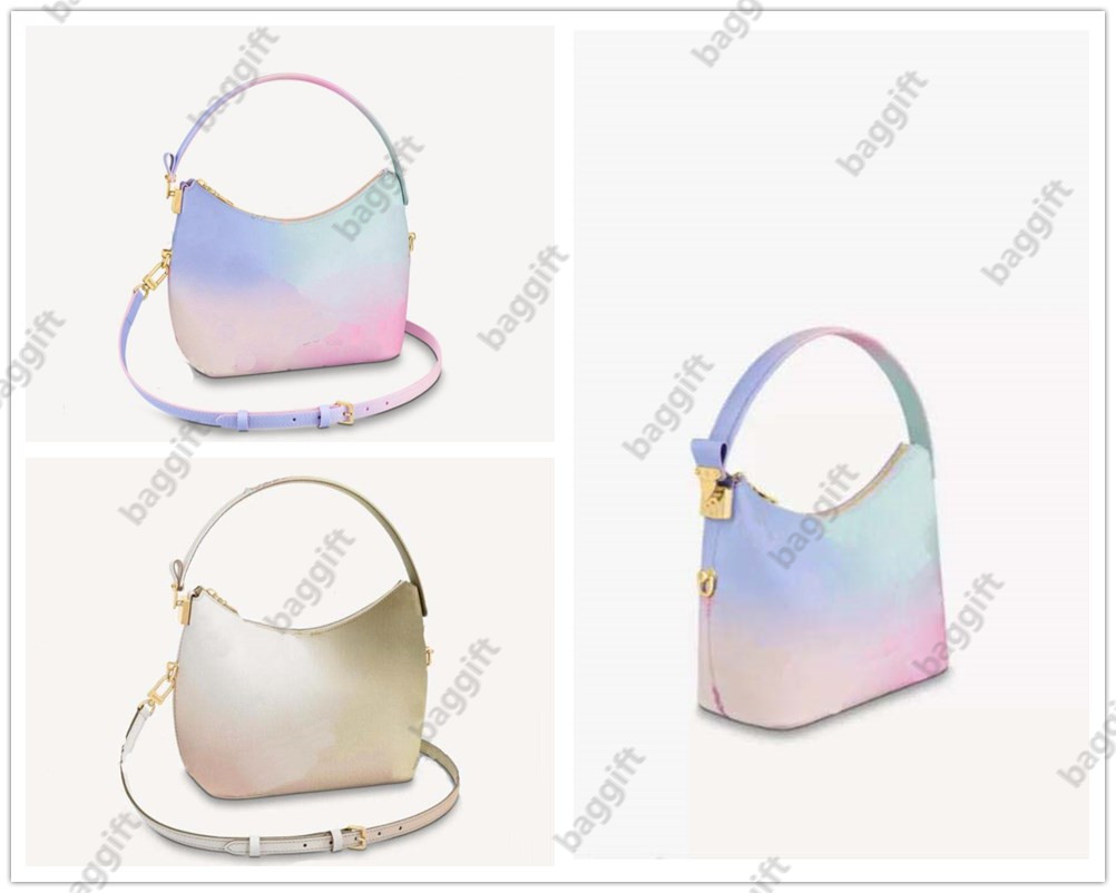 

Marshmallow hobo bags M46080 Pink/blue Cream/Saffron gradient pattern Crossbody Shoulder M45697 Totes Sunrise Sunset Luxury designer S-lock Purse, No bag;for balance fees