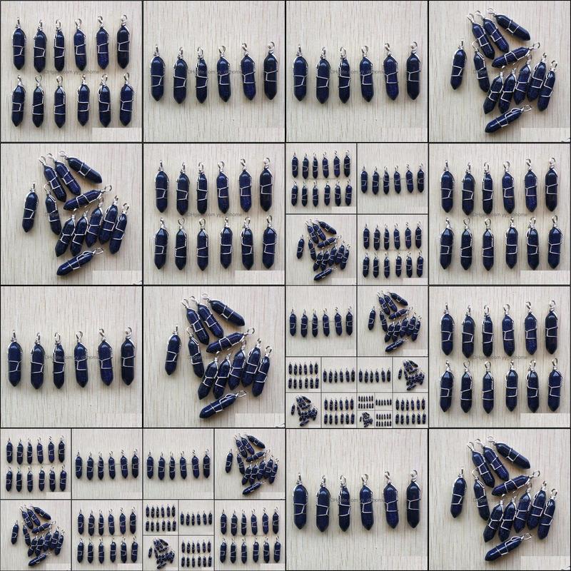 

Charms Blue Sand Stone Pillar Shape Point Pendum Handmade Iron Wire Pendants For Fashion Jewelry Making Wholesale Drop Deliv Yydhhome Dha8W