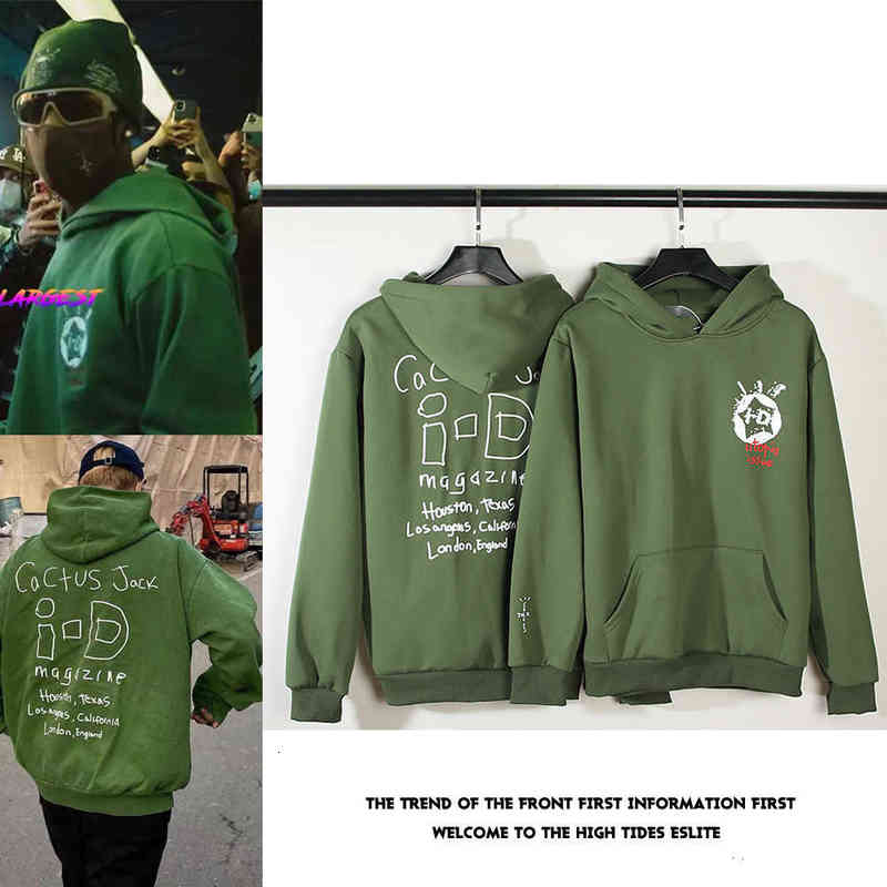 

Green Concert Hoodie Sweater Graffiti Letter American Et