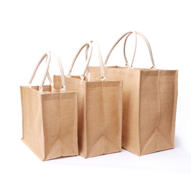 

Reusable Jute Tote Bag Eco Friendly Burlap Grocery Bags for Shopping Beach Vacation Picnic M20 22 Drop W220427
