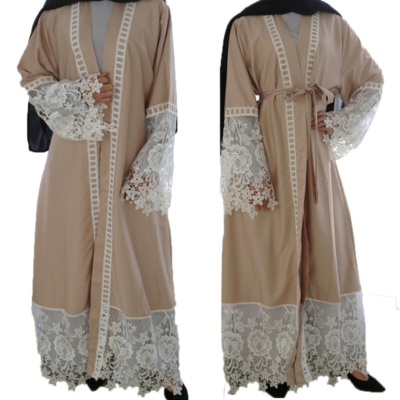 

Ethnic Clothing Lace Abaya Dubai Kaftan Muslim Kimono Women Maxi Dress Turkish Robe Ramadan Long Party Gown Qatar UAE Islamic ClothingEthnic