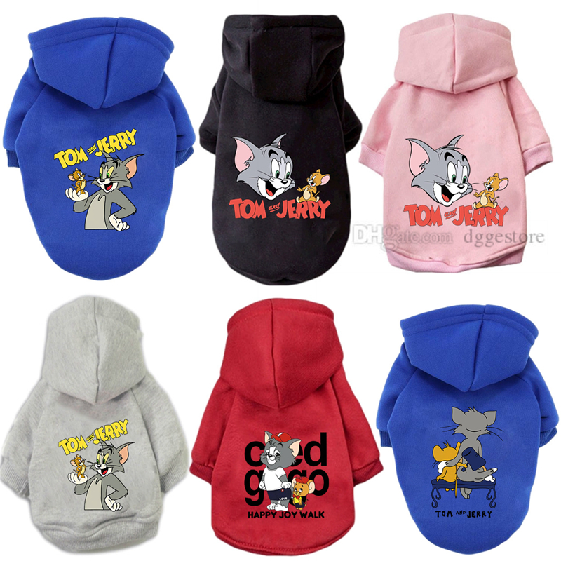 

Soft Dog Hoodie Warm Dog Apparel Printed Cute Cartoon Cat and Mouse Pets Clothes Pet Sweatshirt Jacket for Small Medium Dogs Bichon Chihuahua Poodle S A321, As follows