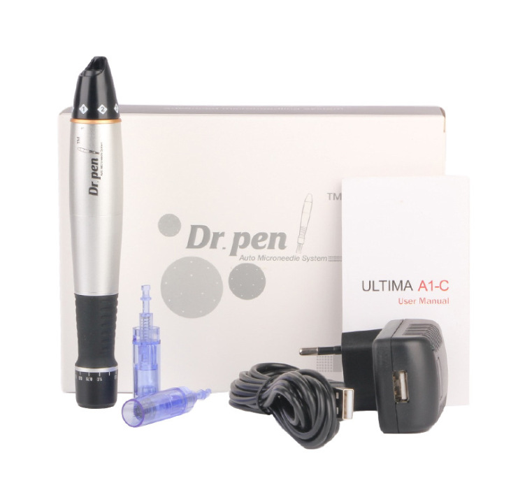

Electric Derma pen A1-C with 2pcs needle cartridges Dr.Pen Stamp Auto Microneedle Skin Care Tool