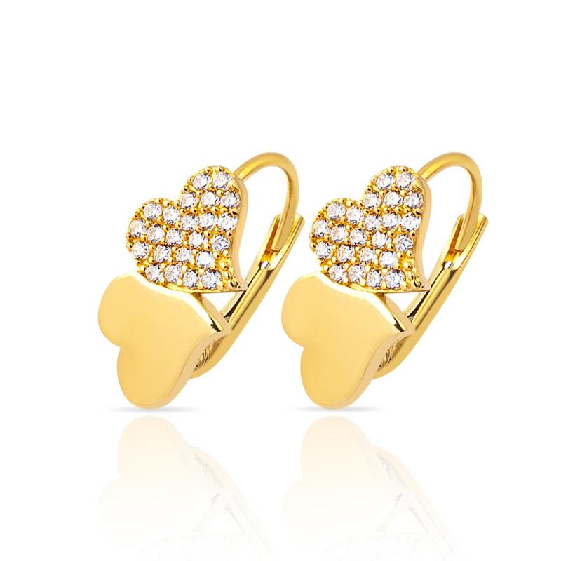 

Clip-on & Screw Back Double Heart 14 Carat Gold Earrings