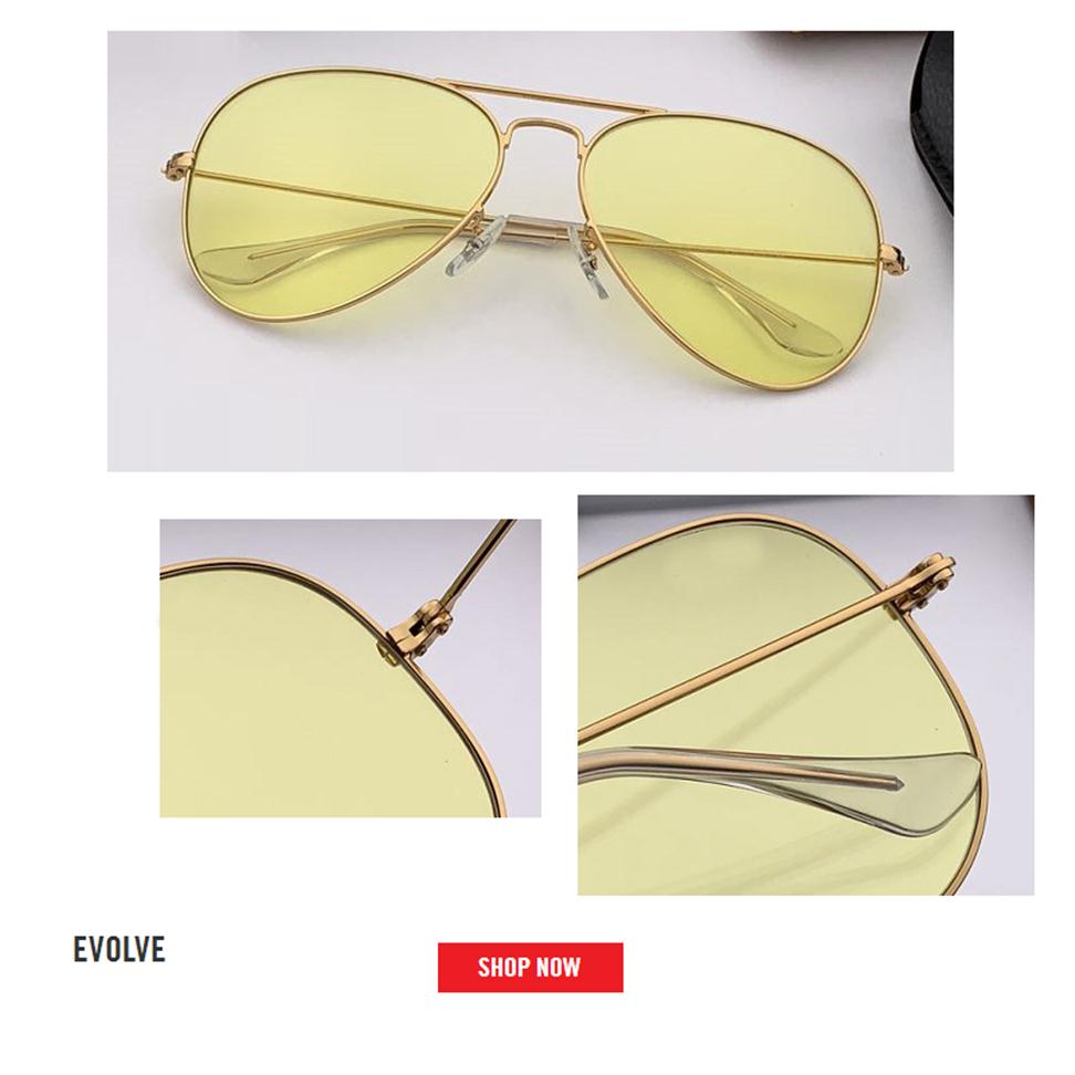 Nouveau style pilote de mode Vintage Aviation Lunettes de soleil Métal de conception de la marque Évolution des verres de soleil OCULOS DE SOL GA