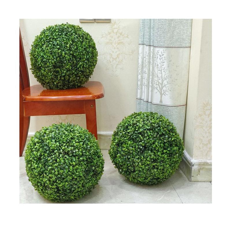 

Decorative Flowers & Wreaths Artificial Ball Hanging Leaf Effect Green Grass Decor Diy Milan Fake Flower Bonsai 8/13/18cmDecorative, 10x10cm