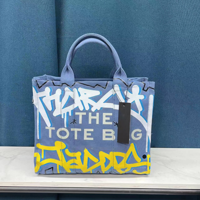 

New Graffiti Women's Tote Bag Canvas Large-capacity Designer Crossbody Bags Fashion Portable Handbags European and American, Black