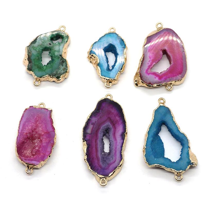 

Pendant Necklaces Crystal Pendants Natural Stone Fashion Slice Hollow Jewelry DIY Necklace Earring Charms Sweater Chain Accessory PendantsPe