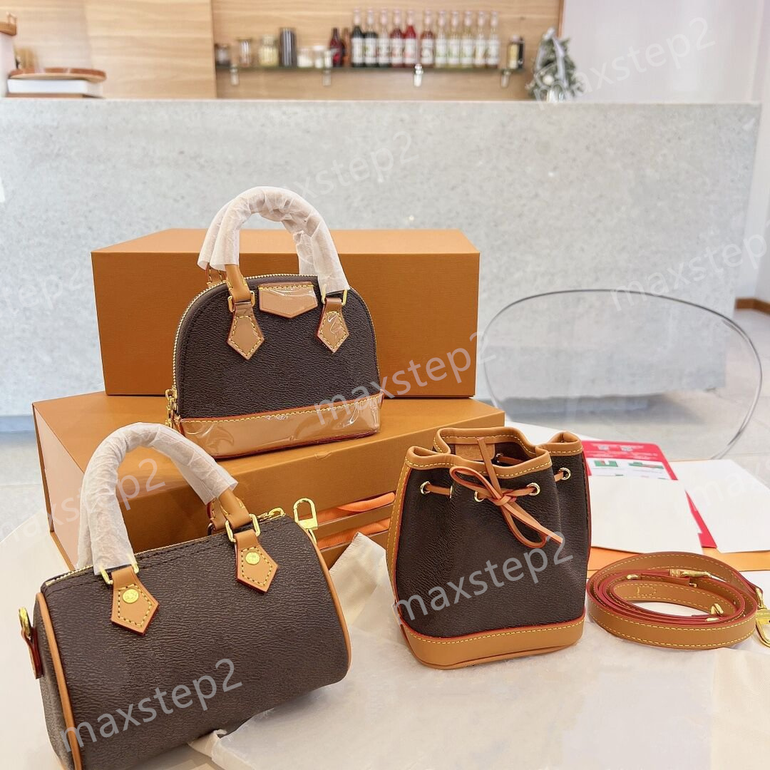 

Trio Mini Icones M81081 Three Iconic Bags Nano Speedy Alma Noe 3 sets in 1 Shoulder Bag Crossbody Brown Monograms Pattern Wallet Purse Luxury Super Mini Handbag