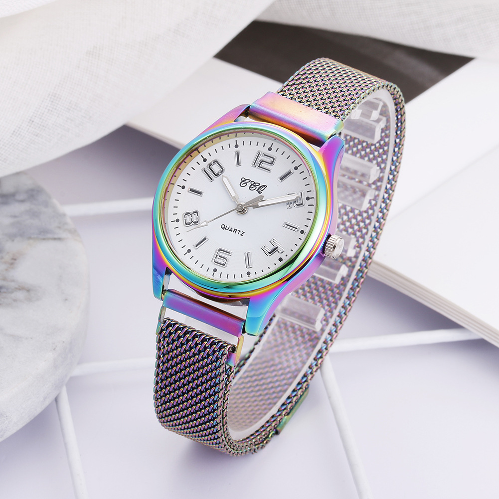 

New Women Wristwatches Fashion Mesh Magnet Buckle Color Gradient Dial Design Watch Casual Luxury Ladies Stainless Steel Quartz Watches For Gifts, Leave a message about pattern number