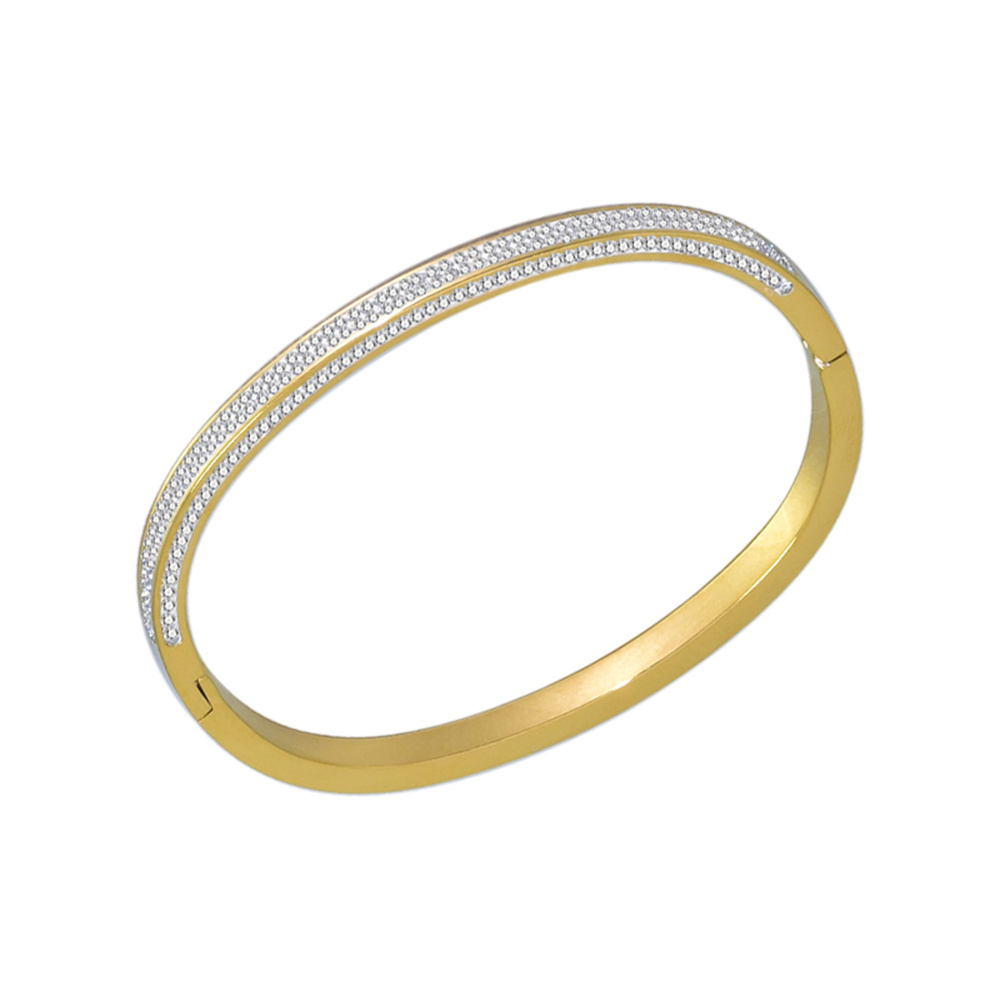 

Bracelet Designers for Women Bangle Full Diamond Natural Stones Stainless Steel Popular Luxury Gold Couple Cuff Fashion Luxury Charming Female Lady Bracelets