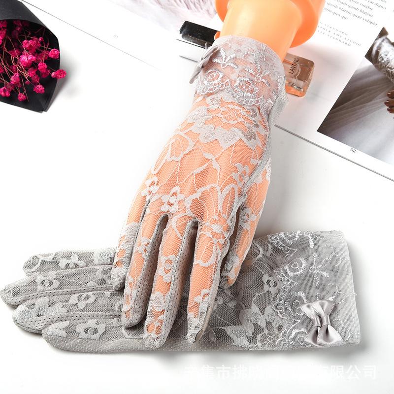 

Five Fingers Gloves Sunscreen Lace Women Autumn Women's Summer Driving Thin Short Sexy Elegant Fishnet