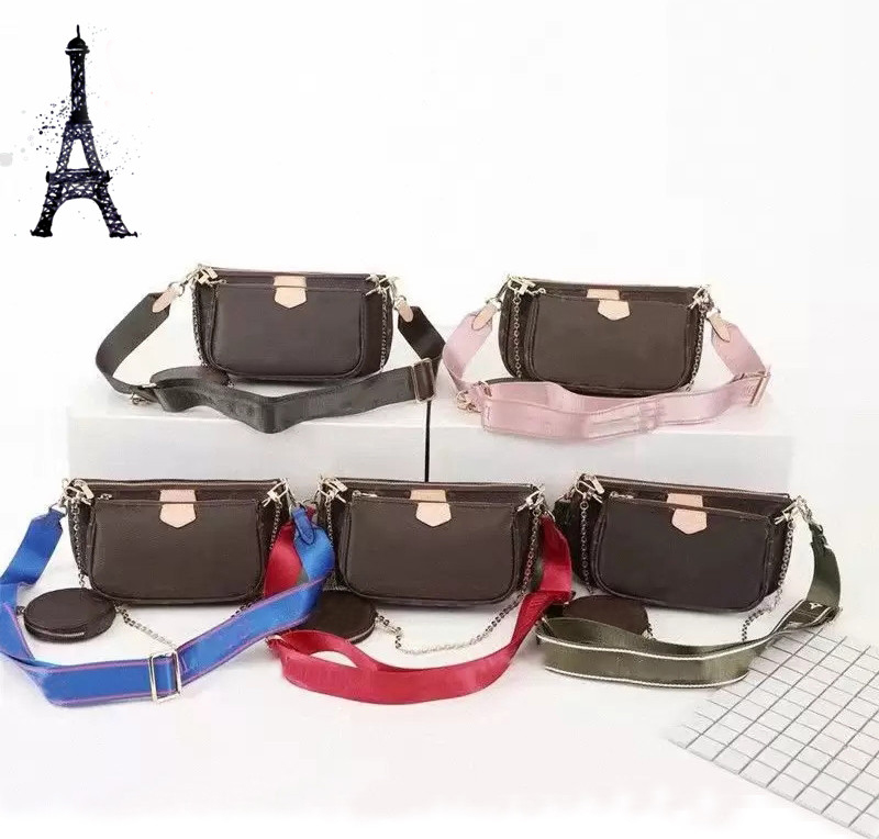 

High Quality Designer Felicie Shoulder Bags Three In One Cross Body Messenger Bag Handbag Women Wallet Flower, Not bag only pay extra ship cost