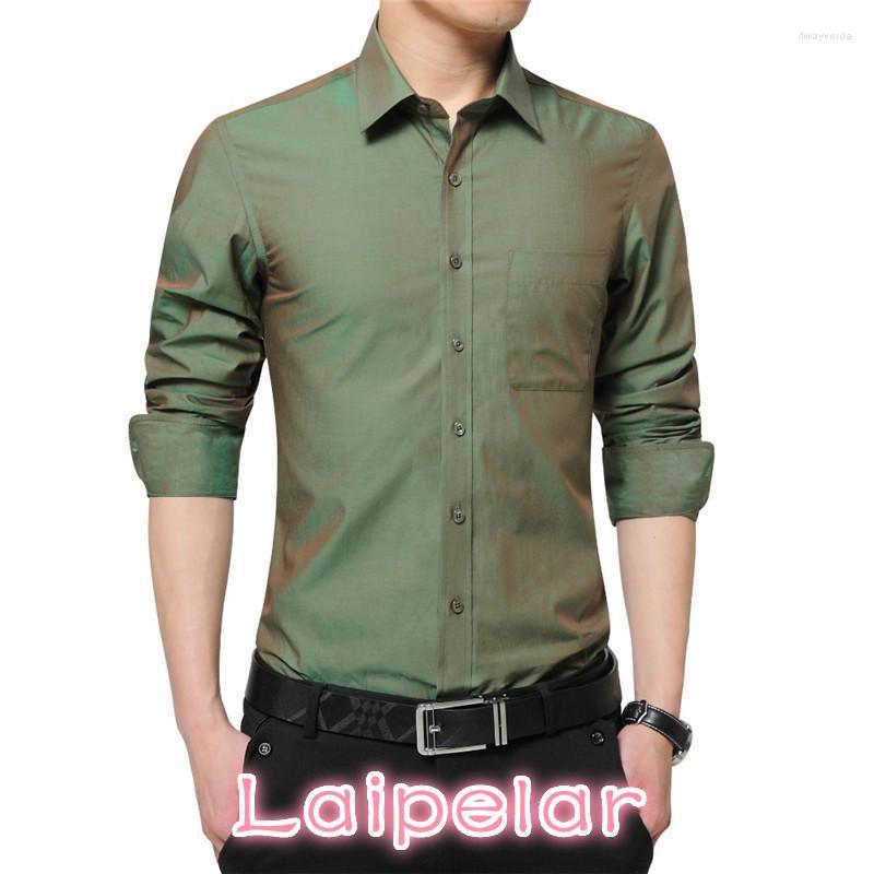 

Men's Dress Shirts Brand Mens Shirt Long Sleeve Cool Candy Color Plus Size 5XL Turn Down Collar Slim Fit For MenMen's Dway22, Green
