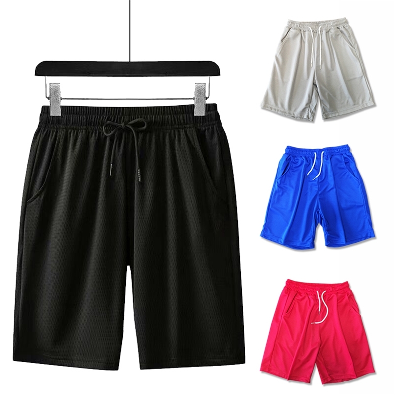 

Stretch Rayon Ice Silk Shorts Men Breathable 5XL Loose Size Beach Shorts Quick Dry Shorts Causal Mesh Running Pants Mens 220407, Black
