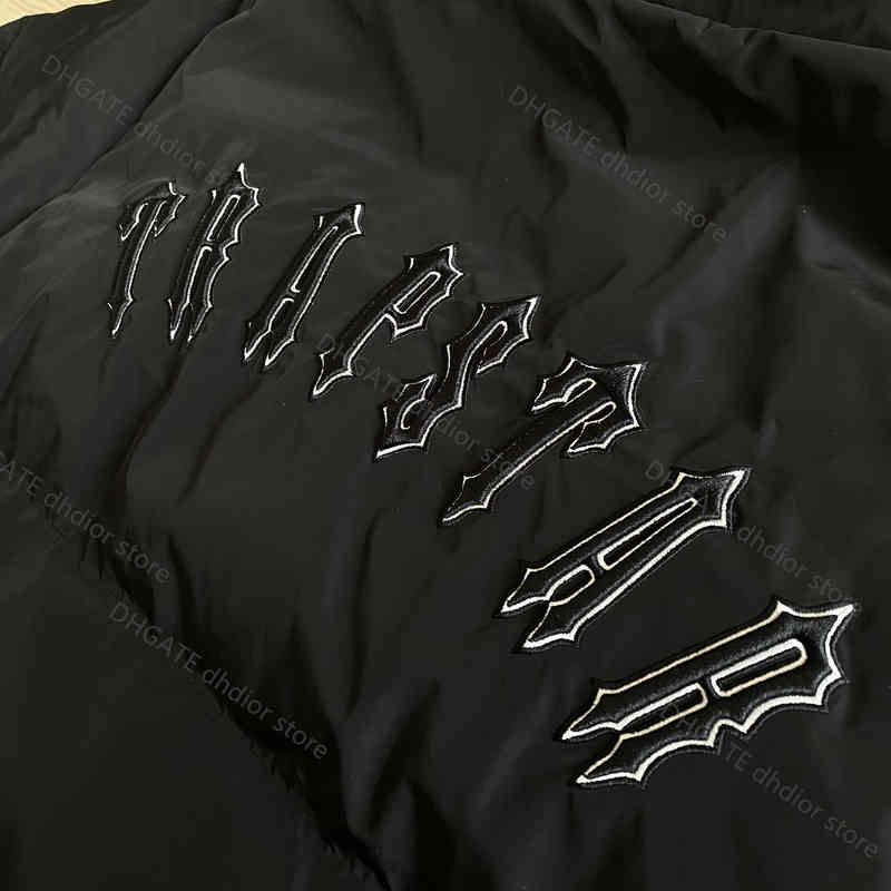 

Embroidered Jacket Fleece Thermal Down Trapstar Long Designer Loose Zip Hoodie, Black