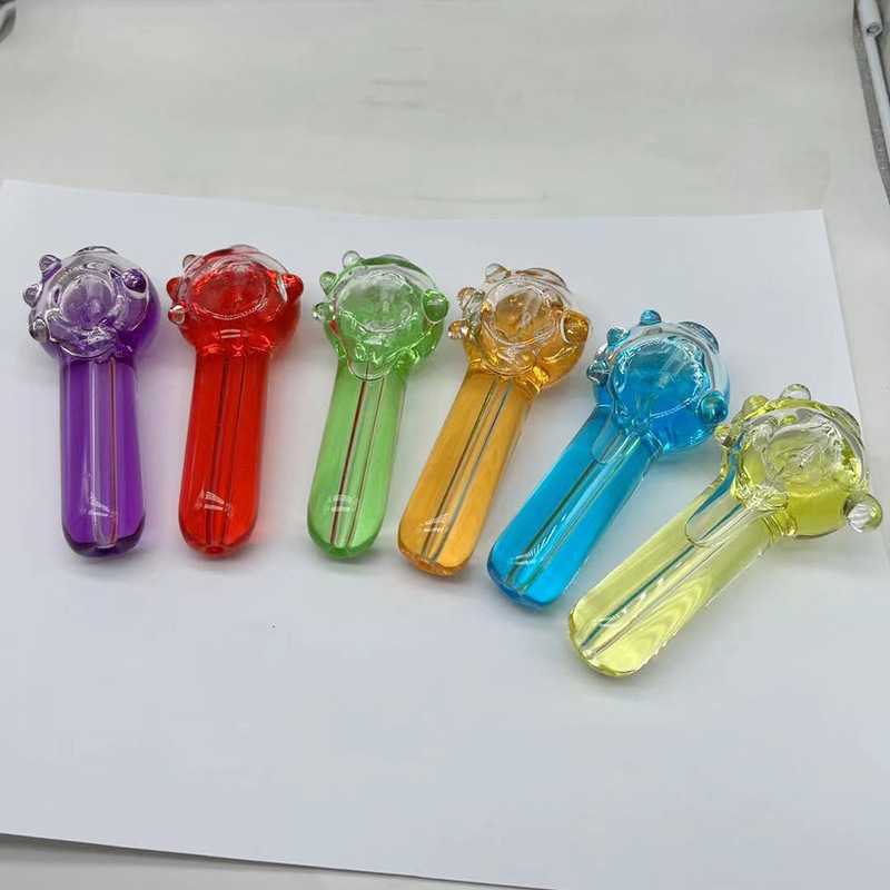 

Smoking the oiled glass pipes about 9.4cm length hand spoon pipe bubblers new arrival with high quality beautiful appearance tobacco dry herb vaporizer