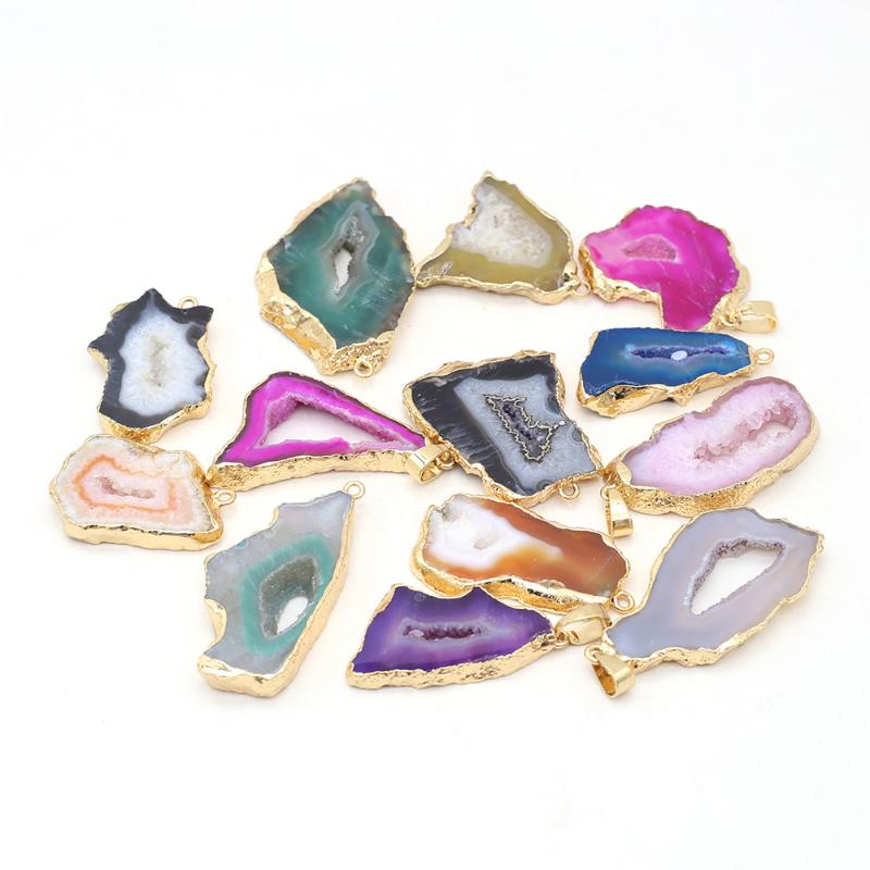 

Pendant Necklaces Natural Stone Druzy Pendants Irregular Reiki Heal Quartzs For Jewelry Making Diy Women Necklace Earring Accessories
