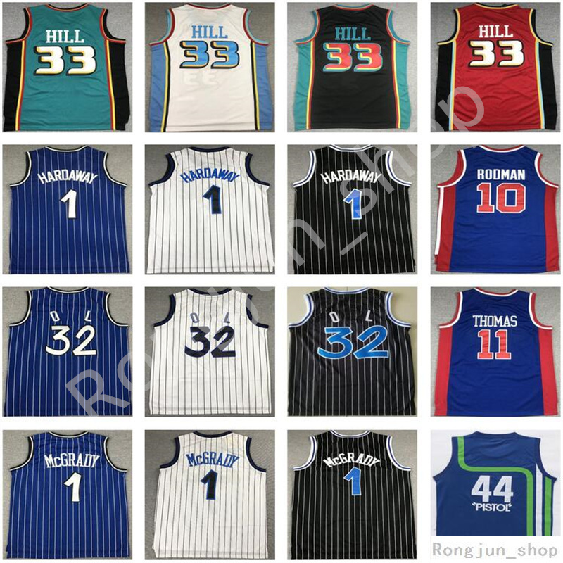 

Mitchell Ness Retro Stitched Basketball Grant Hill 33 Dennis Rodman 10 Isiah Thomas 11 Tracy McGrady Penny Hardaway 1 Men''nba''jerseys Vintage