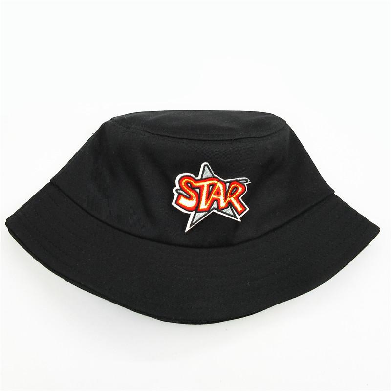 

Berets 2022 Star Letter Embroidery Cotton Bucket Hat Fisherman Outdoor Travel Sun Cap Hats For Men And Women 323, White