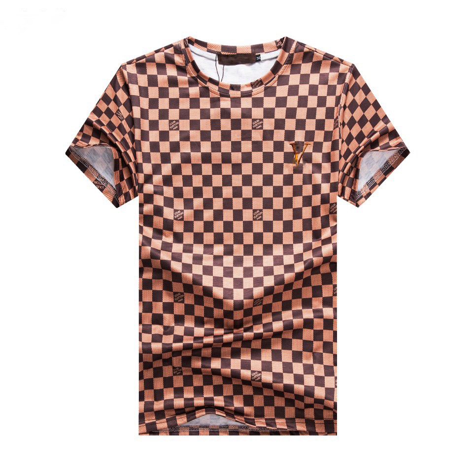 

luxury brand T-shirt Summer Men women short sleeves Fashion Tee cotton high quality T-shirts leisure classic pattern, Khaki