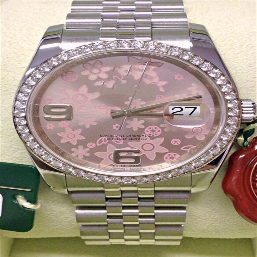 

Topselling Lady Fashion Watch Datejust 36mm Diamond Bezel 2020 Dial Stainless steel PINK FLOWER Women Automatic Movement Watchc7bf245z