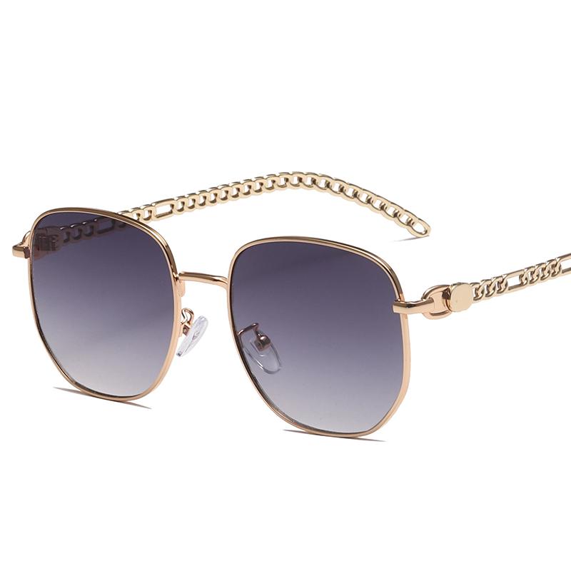 

Sunglasses Vintage Metal Chain Decorative Eyewear Fashion Oval For Women Men Luxury Designer Personality Small Sun Glasses