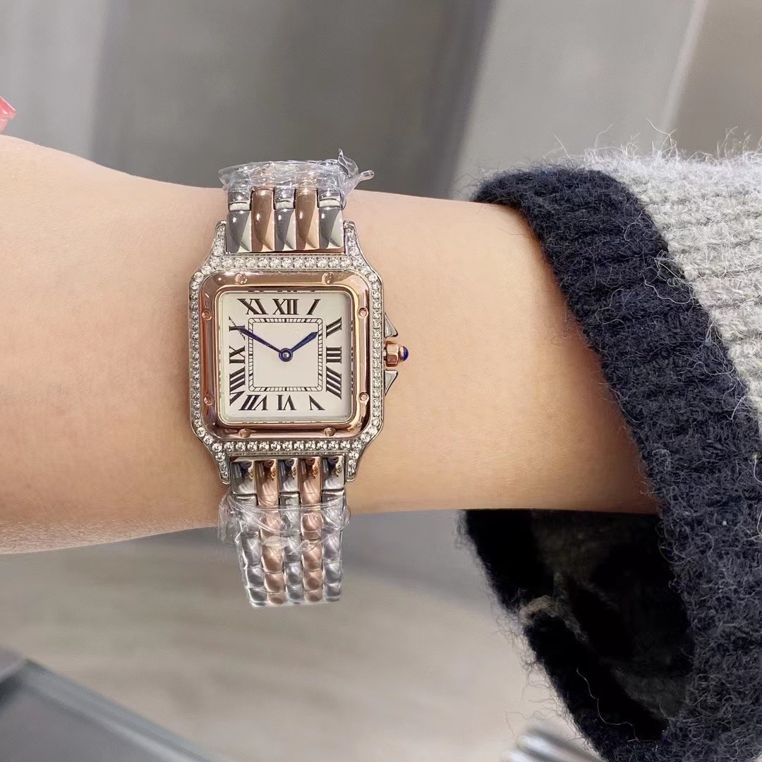 

Luxury Designer Women's Watches Swiss quartz movement watch steel band set with diamond fashion exquisite women watches, Customize