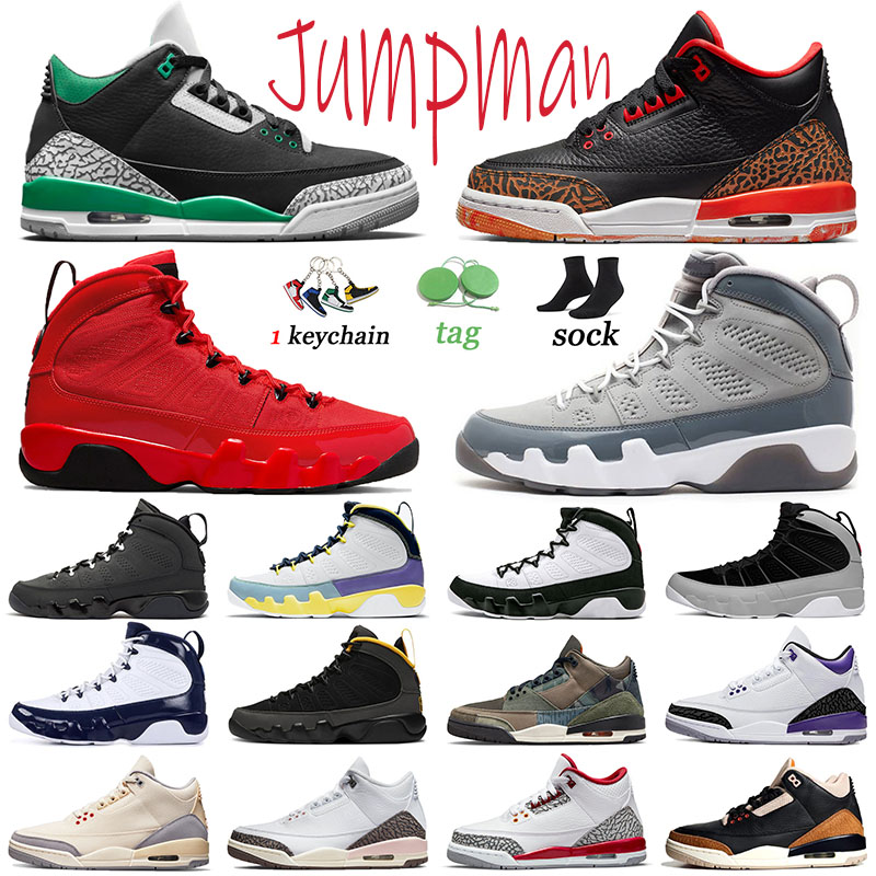 

Top quality 3 Men Sports 9 Basketball Shoes Chile Red Jumpman Shady Neapolitan 3s Dark Iris Space Jam 9s Muslin Particle Grey Desert Elephant Trainers Snekaers Women, # 40-47 anthracite