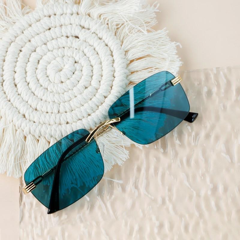 

Sunglasses Color Rectangle Rimless Gradient Men Frameless Small Shades Fashion Sun Glasses For Male RetroSunglasses