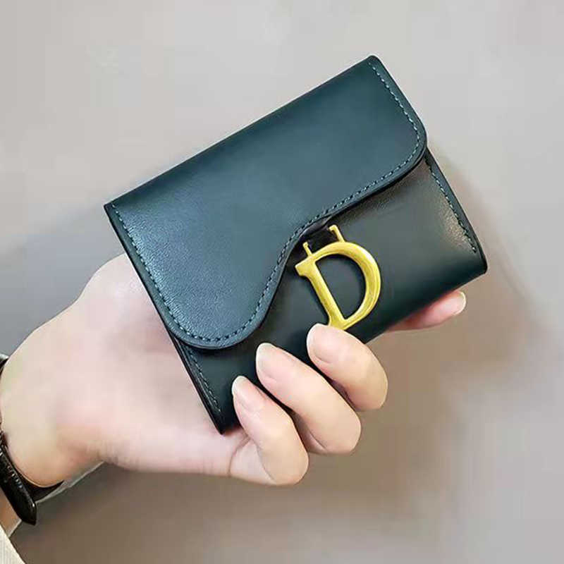 

New Famous Designer D Brand Style Ladies Wallet Card Bag Leather All-match Temperament Women Handbag Wallets for Women, Red