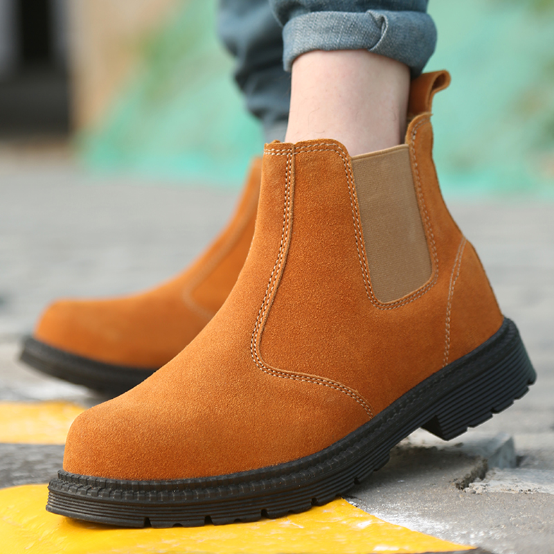 

High top Work Safety Shoes Men Lightweight Breathable Soft Comfortable Steel Toe Work Shoes Anti-smashing Puncture Proof, S004