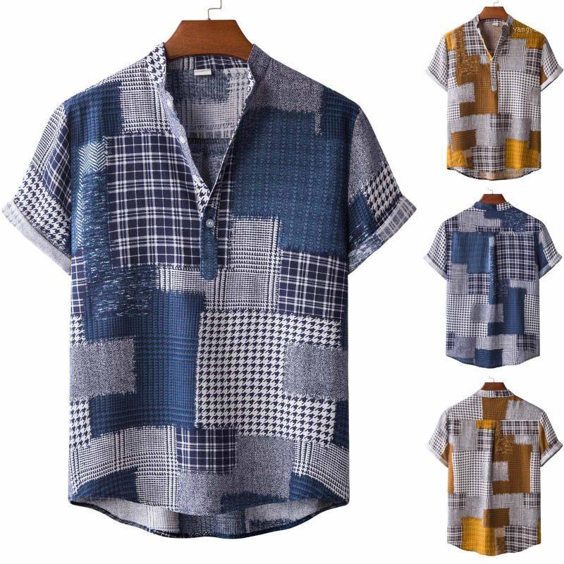 

Men's Casual Shirts For Men 2022 Hawaiian Short Sleeve Beach Shirt Printed Summer Button Down Camisas Para Hombre, Blue